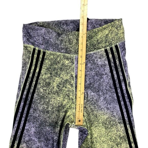 Adidas Feel Brilliant 7/8 Training Leggings L Yellow Tint Black Athletic Pull On - Picture 11 of 15